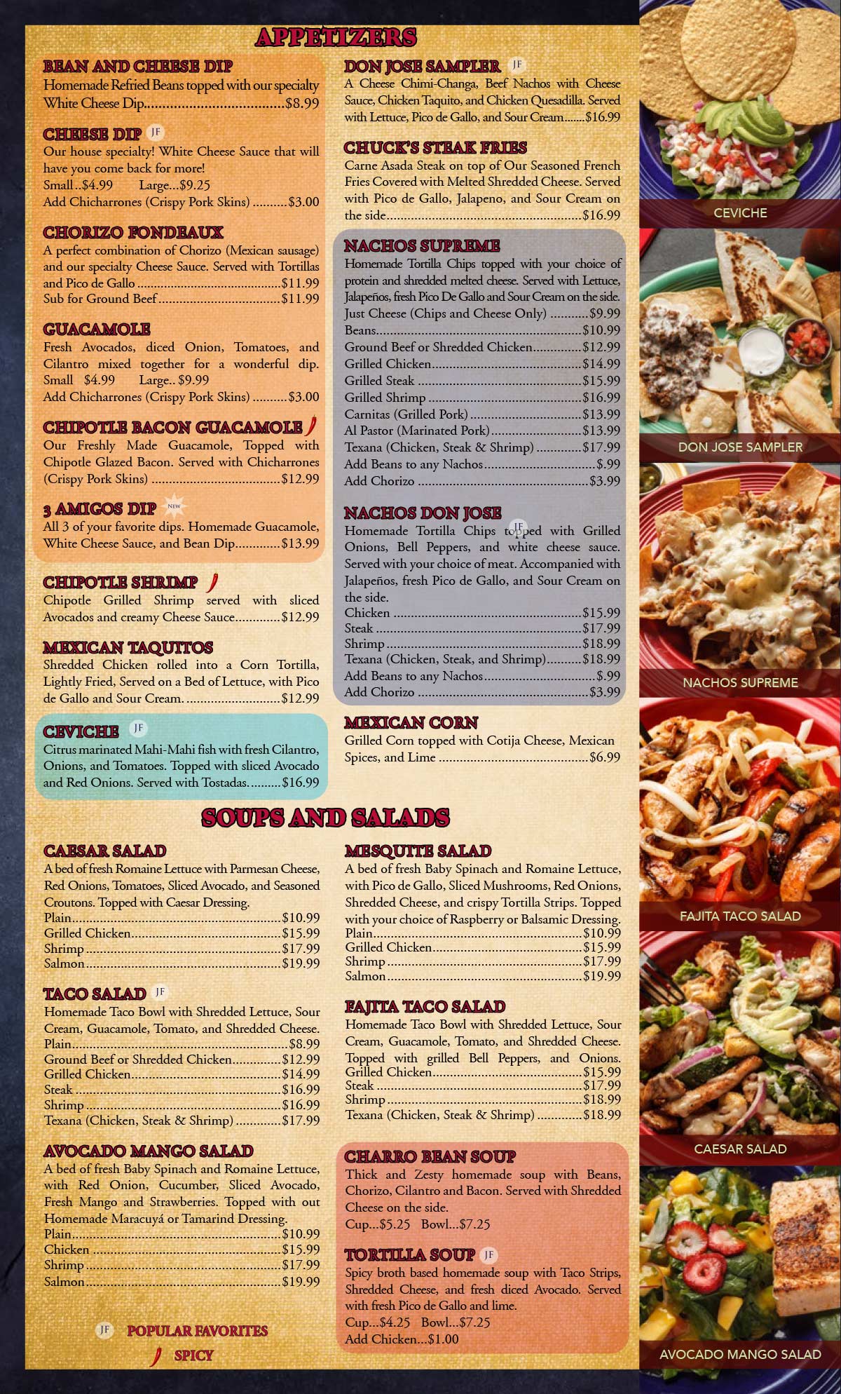 Dinner Menu Page 1