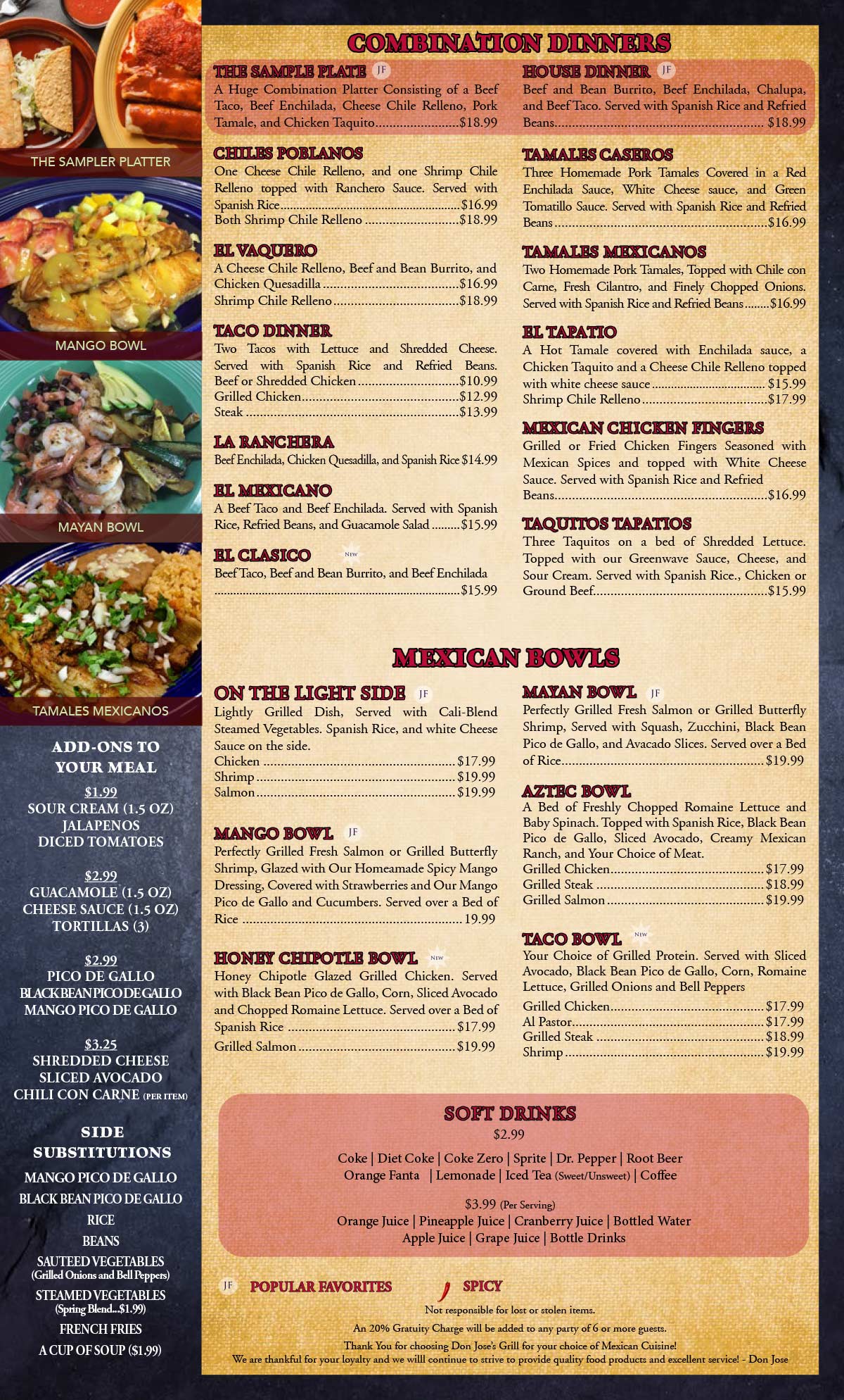 Dinner Menu Page 4